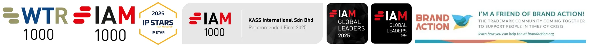 Giải thưởng quốc tế WTR 1000, IAM 1000, IP STARS, IAM Global Leaders, Brand Action